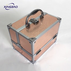 简单的便携式轻量级maquillajes化妆品双mekup化妆品存储玫瑰金化妆盒 - Product Image 2