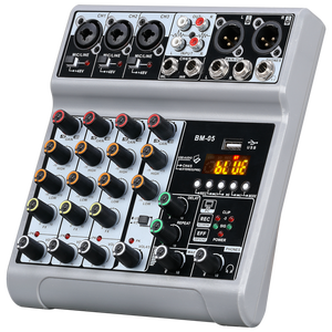 BM-05มินิเครื่องผสมสัญญาณเสียง5ช่องสัญญาณพร้อม USB บลูทูธสำหรับสตูดิโอ - Product Image 2