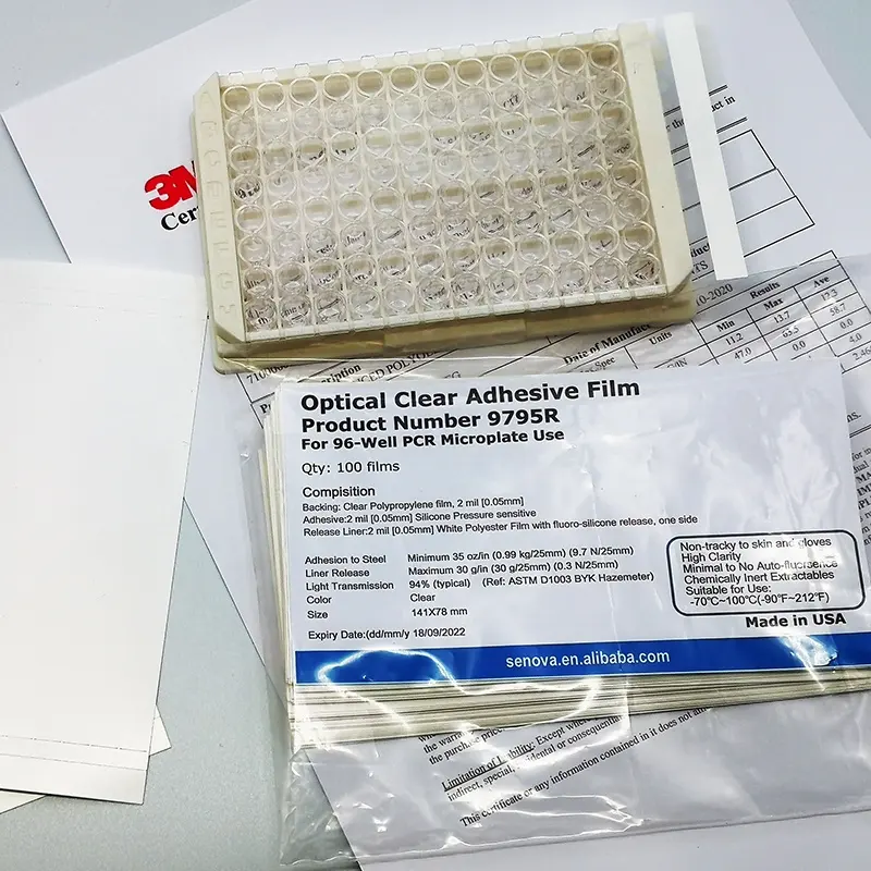 US Made DNA RNA Diagnostic Clear 96 Well PCR Plate Microplate Adhesive Seal Sealer