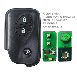 ปุ่มหลังการขาย3ปุ่มสมาร์ทคีย์ L-Exus RX350 2012รีโมทกุญแจรถสำหรับ433 MHz Board 89904-48641 FCCID B74EA CN052039 - Product Image 1