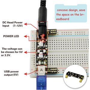 Arduino DIY電子プロジェクトキット用830ポイント無はんだブレッドボード3.3V/5V電源モジュール65ジャンパー線 - Product Image 5