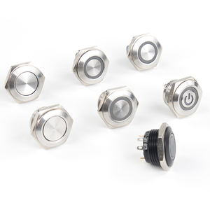 HUSA Anti Vandal <strong>Switches</strong> 16MM <strong>6v</strong> 12v Stainless Steel Push Button <strong>Switch</strong> Short-throw Self-reset Momentary 1NO Push Button <strong>Switch</strong> - Product Image 1