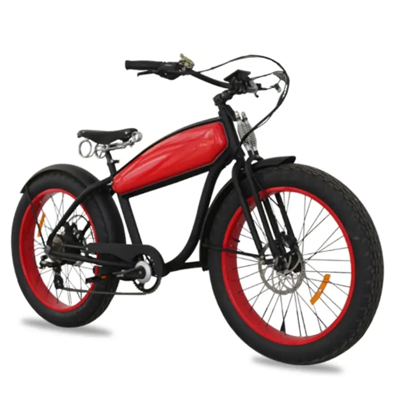 Kursi Belakang Sepeda Motor Chopper Bermotor, Sepeda Listrik 48V Ebike Cruiser untuk Dewasa