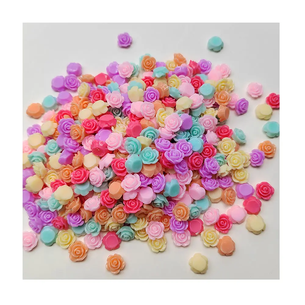 8/10/18/24MM fiori di simulazione Kawaii portaoggetti in resina rosa Flatback per forcina Scrapbooking gioielli artigianali accessori per decorazioni artigianali