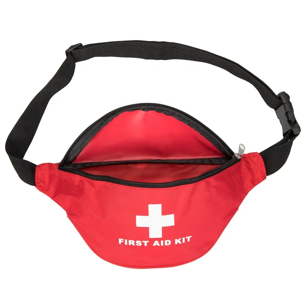 First Aid Fanny Pack First Aid Bags Red Travel Rescue Pouch Empty First Responder Storage Medicine Bag for Car Home Outdoors