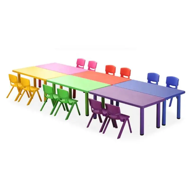 Muebles de guardería, juego de mesa y silla para niños, mesa de estudio para niños, silla, escritorio de aula de jardín de infantes, oficina moderna de plástico para el hogar