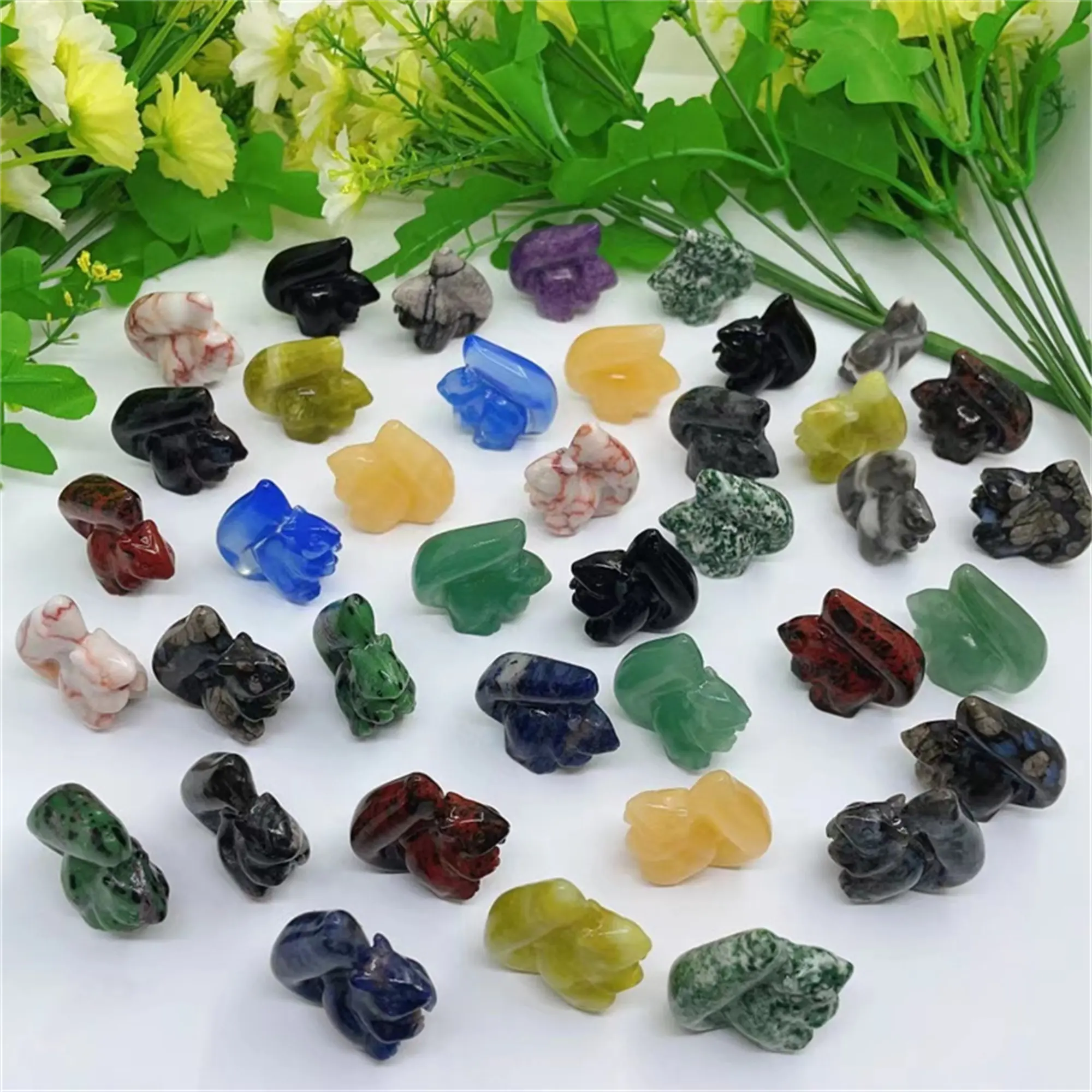 Wholesale crystal small animals Natural healing products stone craft squirrels feng shui