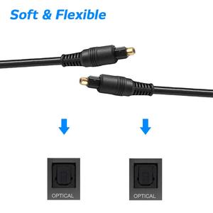 Syong S/PDIF cao cấp TosLink Cáp âm thanh quang màu đen PVC jatcket OD:5.0 Tương thích với các thiết bị tiêu chuẩn và độ nét cao - Product Image 2
