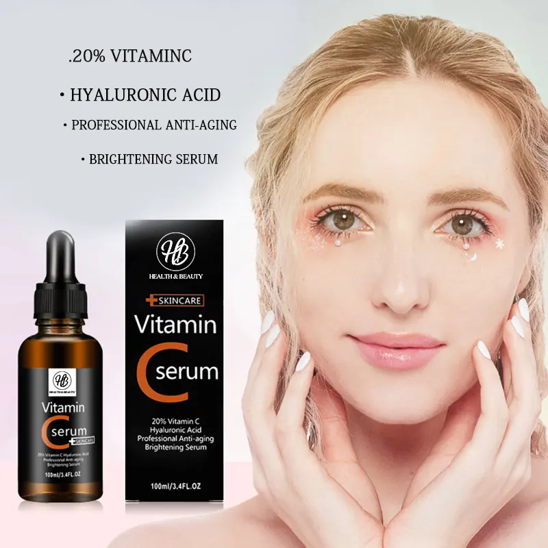 Iluminamento Hidratante Vitamina C Orgânica Face Soro Ácido Hialurônico Líquido Soro Facial Atacado Coreano OEM Cuidados Com A Pele 100ml