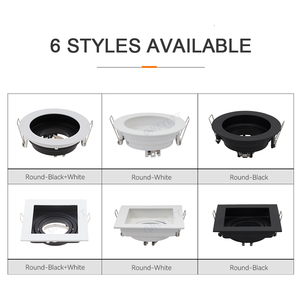 Modern DownlightAdjustable <strong>Led</strong> Spot Light GU10 G5.3 Die-Casting Alu White Black Square Recessed Glare-proof Downlight