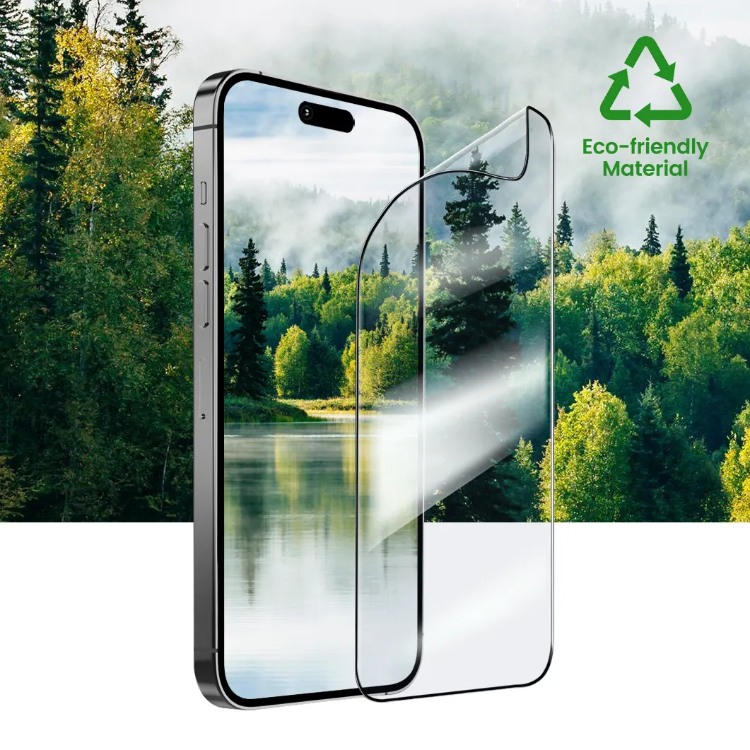 Protezione dello schermo incassabile per iphone 15 14 pro max per l'allineamento automatico ecologico 0.12mm ultrasottile 9H nano vetro