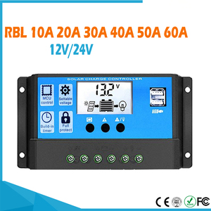 Автоматический солнечный заряд PWM контроллеры 60A/50A/40A/30A/20A/10A 12V 24V двойной USB 5V 3A выходной ЖК-дисплей PV регулятор для свинцовой кислоты - Product Image 6
