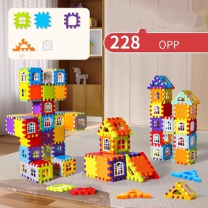 Nuevos niños construir casa bloques de construcción ensamblar juguetes rompecabezas partícula grande pared cuadrada Ventana Modelo Rompecabezas 3 años regalo - Product Image 3