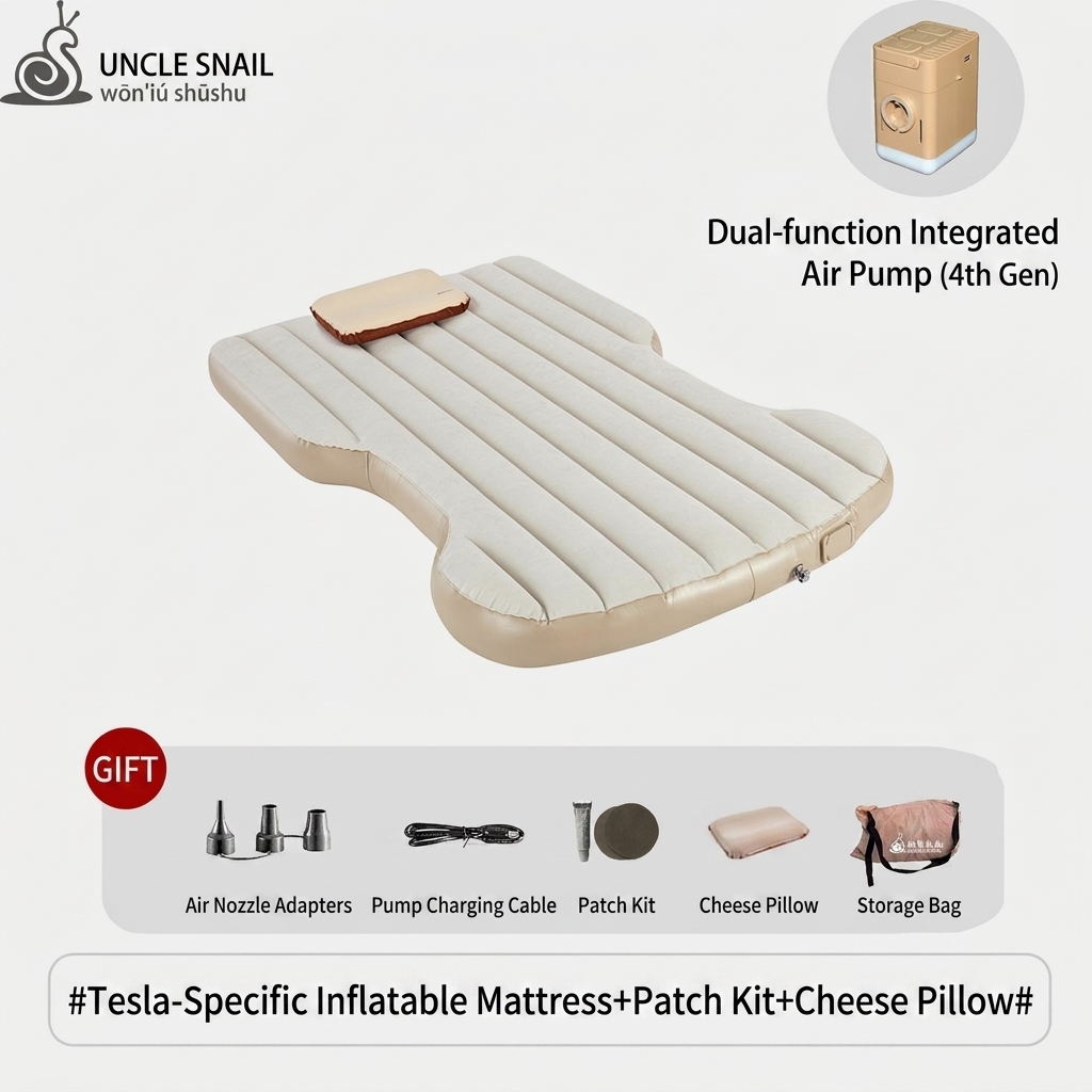 Caqui - Almohada inflable de queso para cama inflable Tesla Model Y