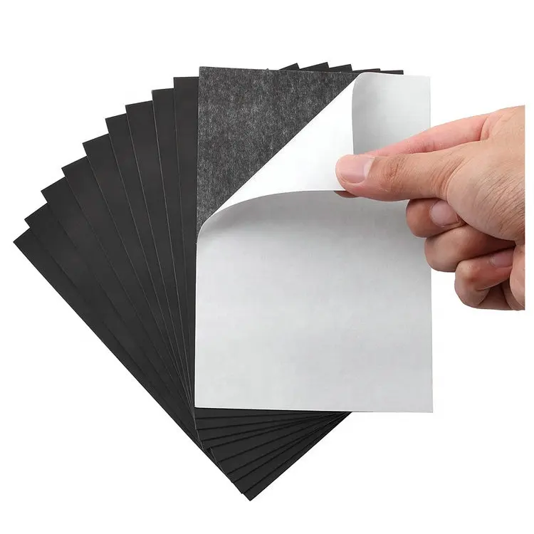 粘着性磁気シート4 "x 6" 10パック、柔軟な磁気シート画像磁石、切断可能な磁石シート