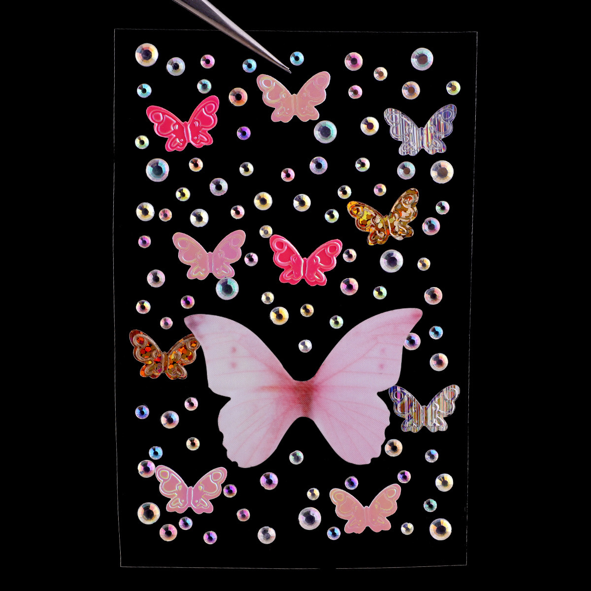 fabric pink butterfly