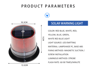 Solar Led Beacon LED Traffic Warning Light LTD-6109 Strobe Beacon Flashing Solar Warning Light - Product Image 3