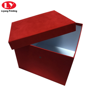 定制高级大型红色天鹅绒方形纸板纸盒，用于礼品和花卉包装 - Product Image 4