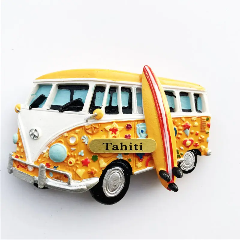 Personalizado turismo coche estilo Tasiri Island resina imán nevera pegatina decoración del hogar nevera imán recuerdo de viaje