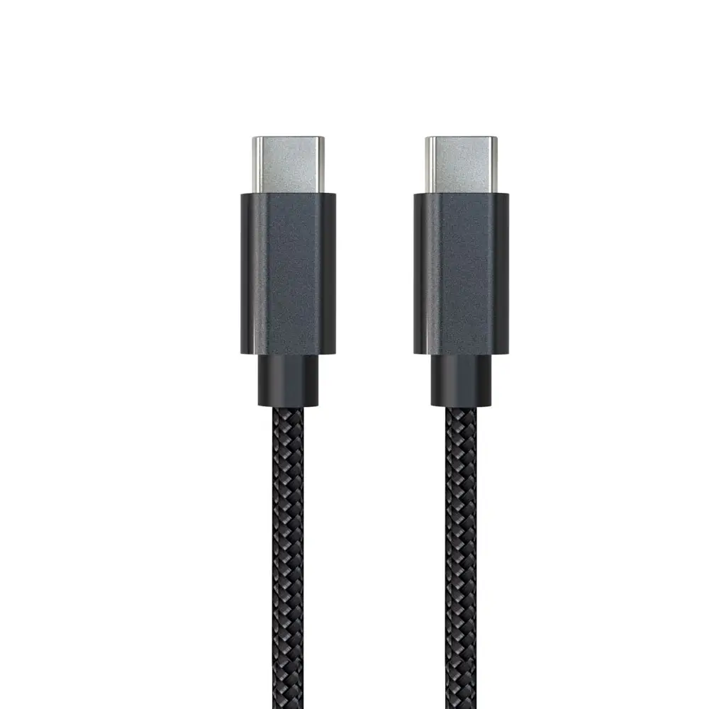 Kabel Data USB OCC, 100W pengisian Super cepat (20V/5A, 480Mbps)-Cord-10ft hitam kepang nilon/3M