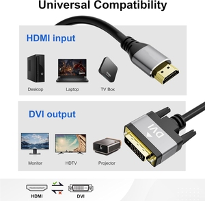 DVI bidireccional de 10 pies para cable HDMI, conectores chapados en oro, adaptador macho a macho para 1080P para monitor de computadora Raspberry Pi - Product Image 3