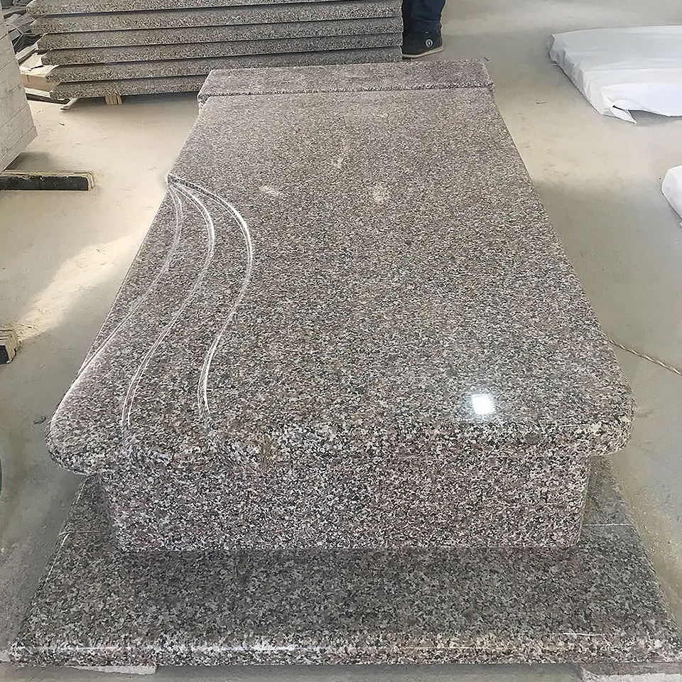 Großhandel G664 Granit Grabstein platten Grab platte und Grabstein Design Denkmal Granit Grabstein angepasst