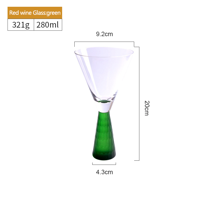 Copa de vino verde-rojo