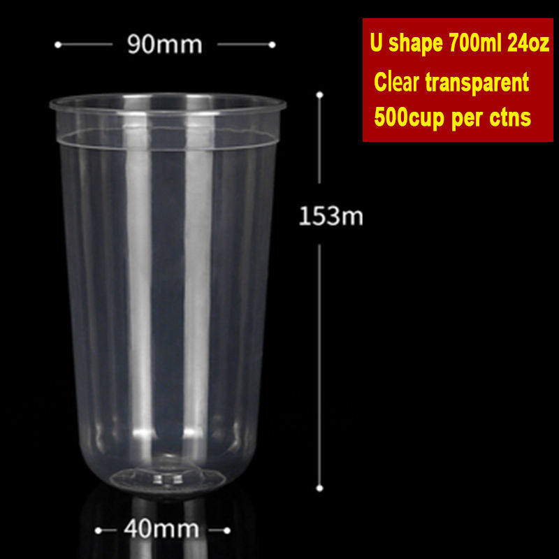 Gobelet rigide transparent en forme de U, 700 ml (24 oz)