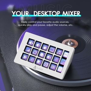 Cooig Online Shopping Website AJAZZ AKP153 Type-c Wired Wholesaler 15 Macro <strong>LCD</strong> Keys Studio Deck Stream Controller - Product Image 5