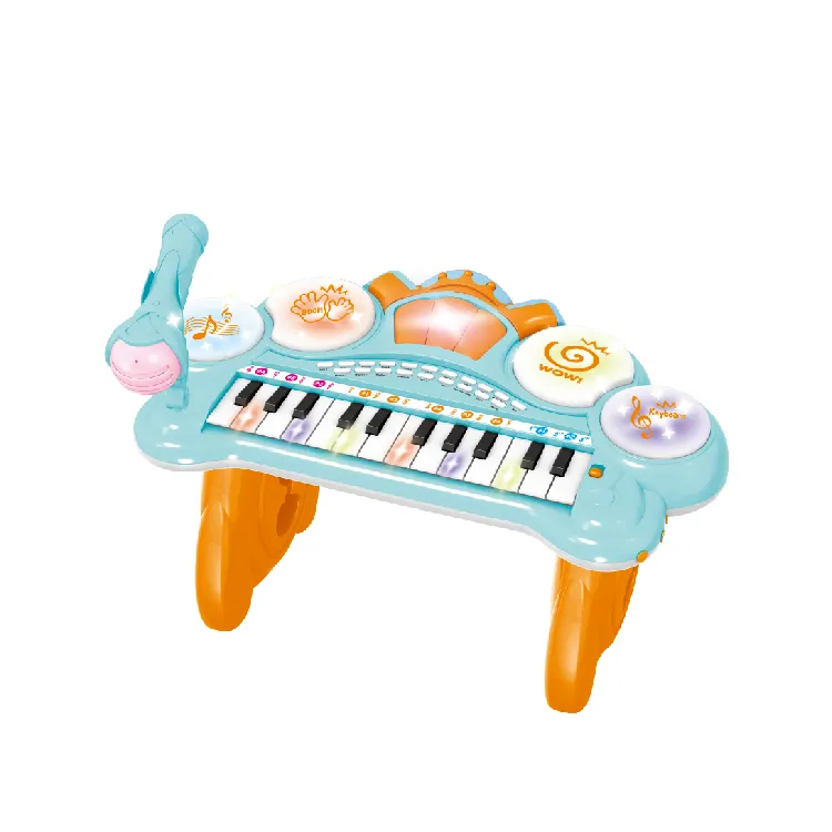 Yeni ürünler çocuk piyano oyuncak 24-key klavye elektronik org müzik aleti mikrofon oyuncak eğitici