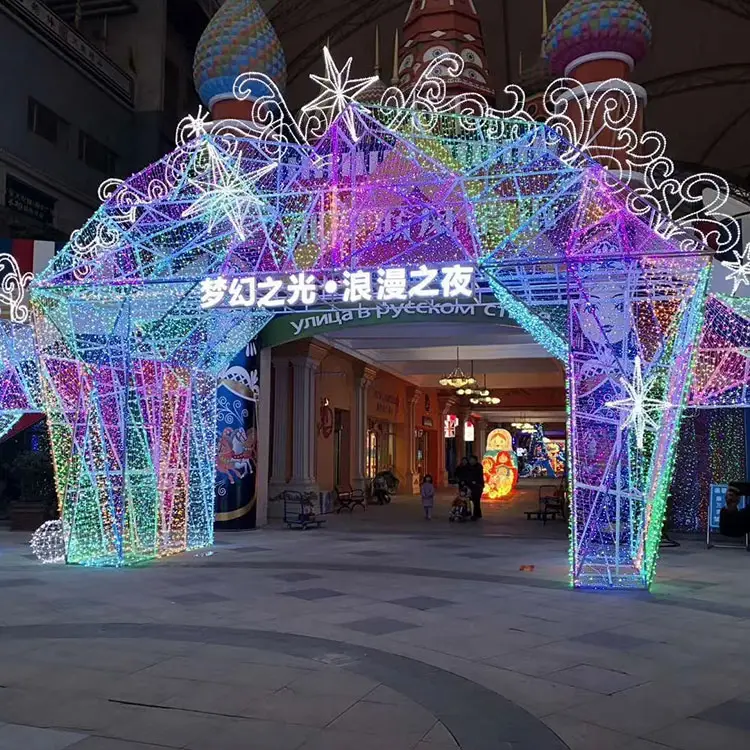 2d 3d led grandes décorations de Noël grand arc motif lumière décoration de rue