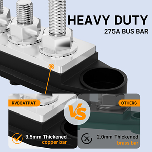 275A 12V-48VDC pozitif negatif saf bakır bara 6 pozisyon M8 5/16 "mesajları pil deniz dağıtım Terminal bloğu - Product Image 3