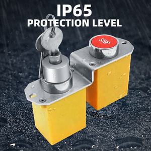 BENLEE design semplice impermeabile rotativo chiave E-Stop rotativo esterno IP65 interruttore di arresto di emergenza box a pulsante - Product Image 3