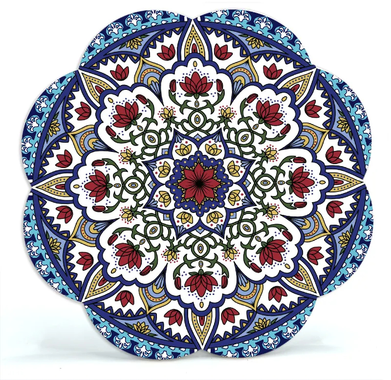 Regalo edera all'ingrosso personalizzato basso MOQ Dia 10*10 cm di assorbimento d'acqua Mandala in ceramica sottobicchiere per bevande