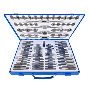 110 adet metrik ve inç kılavuz ve pafta seti el ve makine iplik kesme metal kutu - Product Image 1
