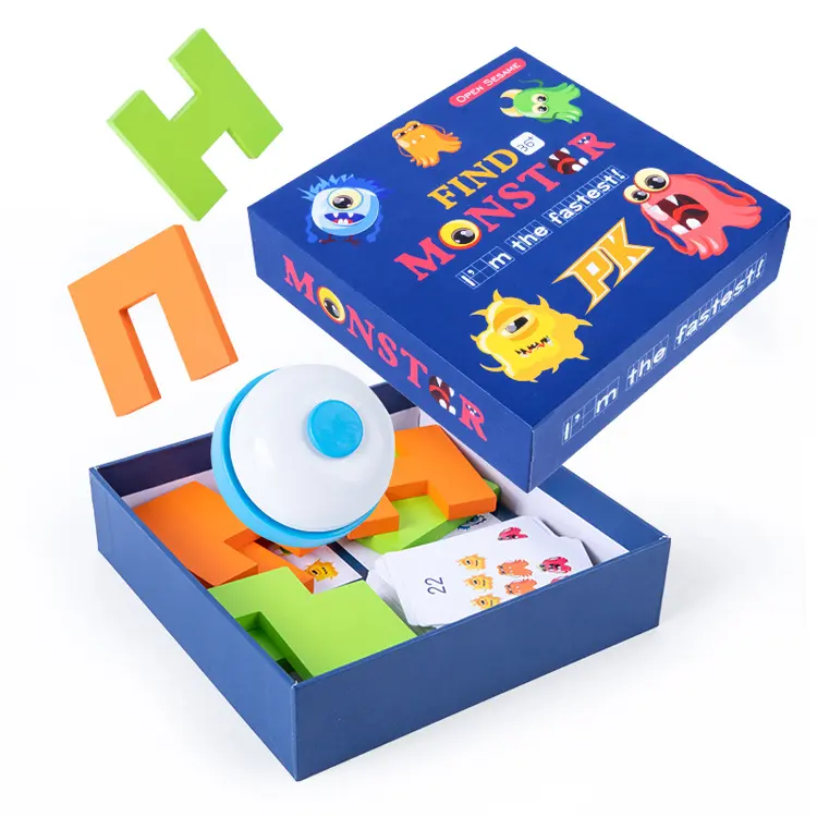 Rompecabezas de madera de mesa para padres e hijos de educación temprana Find Monsters Versus Fun Game para niños en edad preescolar