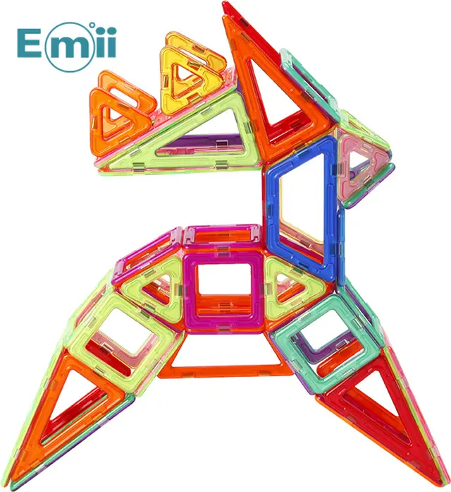 Emii Magic Magnetic Blocks Kids Educational Toys Magnetic Building Tiles Plastic Construction Toys Good Price Factory