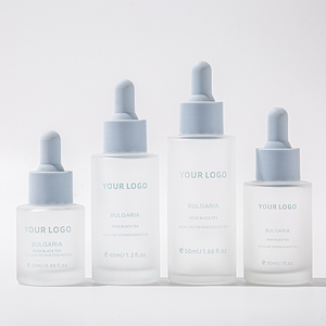 Luxo Vazio Cosméticos 30ml redondo Flat Shoulder Custom <span class=keywords><strong>Dropper</strong></span> Facial Serum Bottle <span class=keywords><strong>100ml</strong></span> Essential Oil Glass <span class=keywords><strong>dropper</strong></span> Bottle