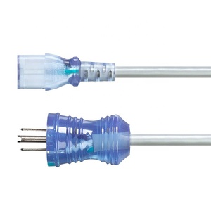 14AWG Gray Hospital Grade Computer Power <strong>Cord</strong> - 6ft Clear 10A <strong>14</strong> <strong>AWG</strong> NEMA 5-15P to IEC C13 25V Rating Outdoor PVC US - Product Image 1