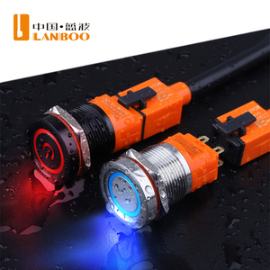 LANBOO19CM 19 мм сенсорный кнопочный переключатель со светодиодным 4-контактным контактным управлением, идеально подходит для промышленного оборудования - Product Image 5