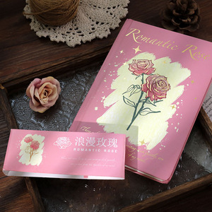 Cute Romantic Rose Flowers Hardcover <strong>Notebook</strong> School Student Thick Planner <strong>Notebook</strong> <strong>with</strong> Line Grid Colored Paper Stationery A6 - Product Image 5