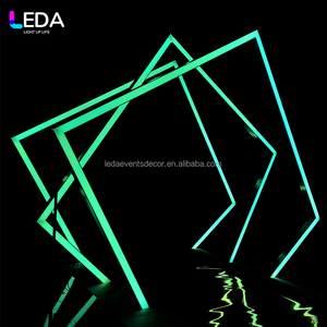 LEDA fabrika özel parti dekor serin geometri kemer RGB ışık LED tünel düğün koridor kemer zemin standı - Product Image 1