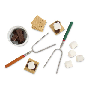 一套6根伸缩式烤叉长<span class=keywords><strong>Smores</strong></span>火坑热狗棒篝火烧烤工具