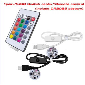 RGB LED Light Board DC 5V USB potenza ingresso gradiente colori 1 metro nero o bianco cavo telecomando 3W SMD Chip - Product Image 6