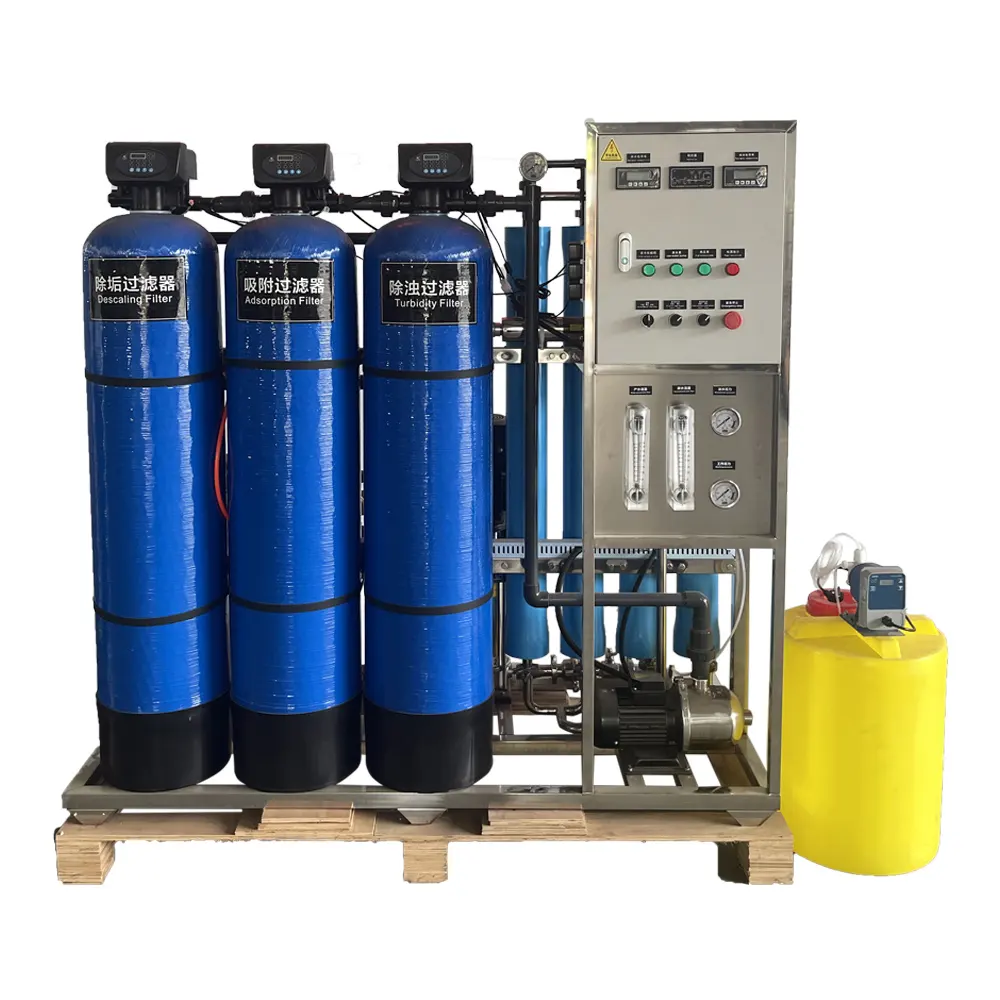 Equipo de maquinaria de tratamiento de agua 1000LPH máquina de agua pura de ósmosis inversa máquina de agua alcalina comercial en China
