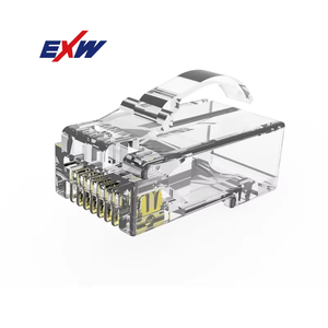 CAT5 CAT6 UTP非屏蔽8P8C通过RJ45模块化插头以太网RJ45连接器 - Product Image 1
