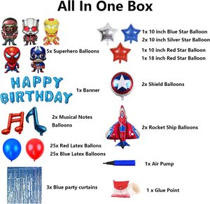 Tùy Chỉnh Siêu Anh Hùng Chủ Đề Bóng Sinh Nhật Trang Trí Thiết Lập Nguồn Cung Cấp Bên Siêu Anh Hùng Bóng Bay Bên Cho Bé Trai Chủ Đề Đảng - Product Image 3