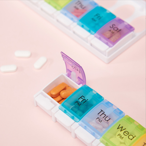 Weekly Pill Organizer <strong>2</strong> <strong>Times</strong> a Day Box <strong>7</strong> AM PM BPA-Free Case Container Daily Medicine with Easy Push - Product Image 4