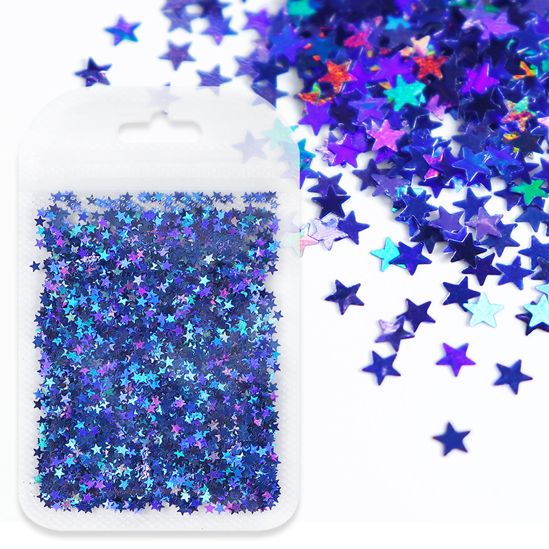 2g estrella pequeña en bolsa transparente color hueso - azul zafiro - 7