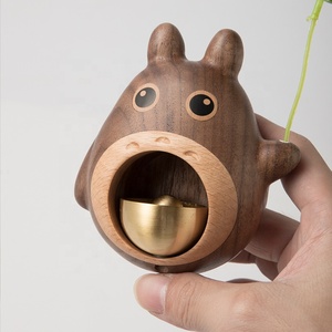 トトロウィンドチャイムサクションドアベルハンギングデコレーションドアベルドアオープニングチップ木製ベルギフト